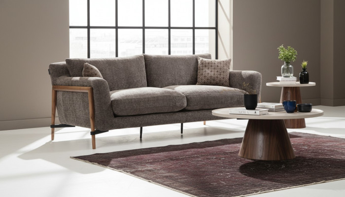 Zwee-Sëtz-Sofa 2 Sëtzer Stoff Sofas Modern Design Wunnzëmmer Gro