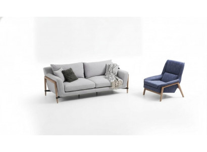 Canapé-Set 3-Sëtzer Fautel Dräisëtzer Stoff Canapéen Modernen Design Gro.
