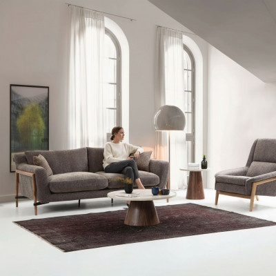 Sofas Sofagarnitur 4 Sëtzer Sëtz Viersëtzer Stoff Wunnzëmmer Gro