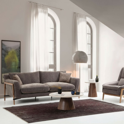 Sofa Sofa-Garnitur 2-Sëtzer Fauteuil Zweisëzter Stoff Wunnzëmmer Grommëch
