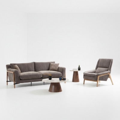 Sofa Sofa-Garnitur 2-Sëtzer Fauteuil Zweisëzter Stoff Wunnzëmmer Grommëch