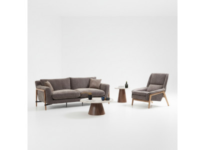 Sofa Sofa-Garnitur 2-Sëtzer Fauteuil Zweisëzter Stoff Wunnzëmmer Grommëch