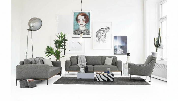 Canapé-Set 221 Sëtzer Sofa Modern Stoff Set Gro Grupp Wunnzëmmer
