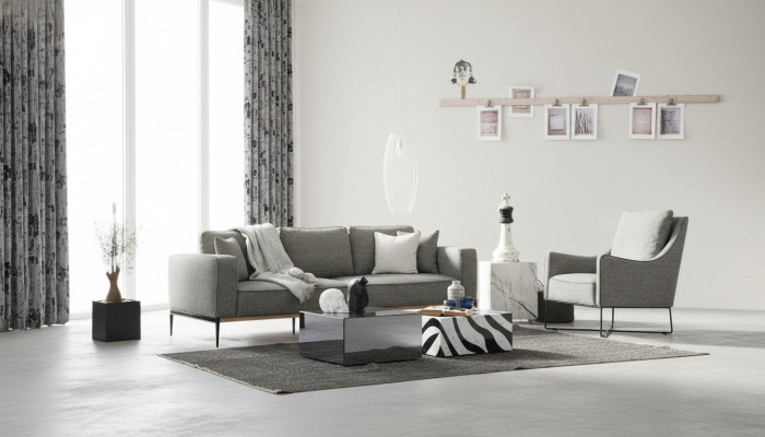 Canapé-Sëtzgrupp 4-Sëtzer Fauteuil Véiersëtzer Stoff Canapéen Modernen Design Gro