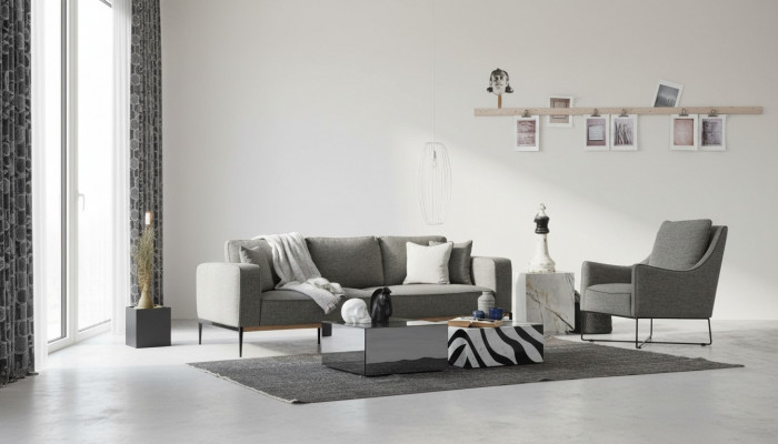 Sofagarnitur 3 Plaz Sëtz Fotell Dräisëtzer Stoff Sofas Modernen Design Gro