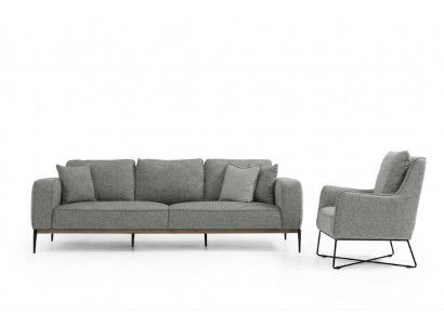 Sëtzgrupp 2 Sëtzer Still Zweisëtzer Stoff Sofa Modern Design Gro