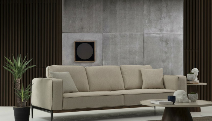 Couch Véiersëtzer 4 Sëtzer Stoff Couches Modernen Design Wunnzëmmer Béisch
