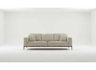 Sofa Dräisëtzer 3 Sëtzer Stoff Modern Sofaen Design Wunnzëmmer Beige