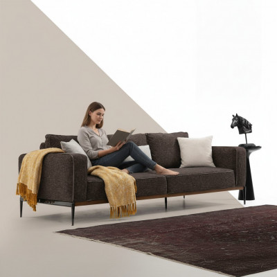 Dreisëtzer Sofa 3 Sëtzer Stoff Modern Sofas Design Wunnzëmmer Gro.