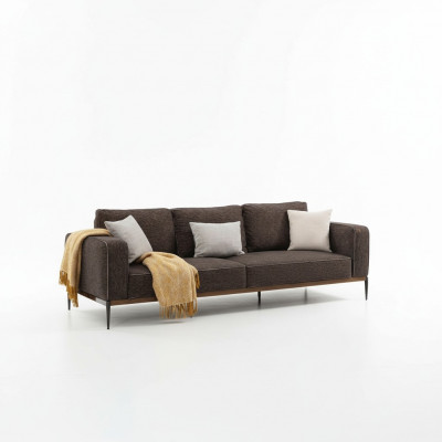 Canapé-Set 4 Sëtzer Fotell Véiersëtzer Gro Stoff Canapéen Modernen Design