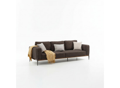 Canapé-Set 4 Sëtzer Fotell Véiersëtzer Gro Stoff Canapéen Modernen Design
