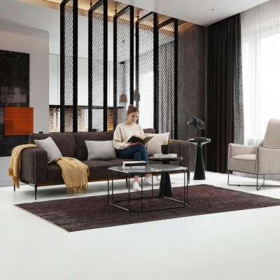 Sofa-Set 2-Sëtzer Sesselle Zweisëtzer Griis Stoff Sofas Modern Design