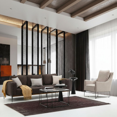 Sofa-Set 2-Sëtzer Sesselle Zweisëtzer Griis Stoff Sofas Modern Design