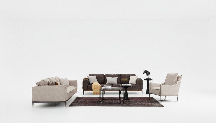 Soffagarnitur 221 Sëtzer Sofa Garnitur Beige Sofas Sessellek Modern Set