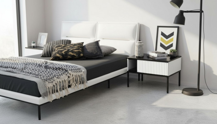 Nuetsdësch Nuetsschiefchen Holz Modern Dësch Wäiss Schlofkummer Design