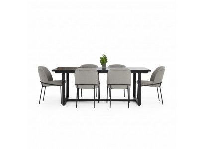Iessplaz Iessgrupp Iesszëmmer Iessdësch Stull 7-Deeler Holz Gro Set Neien