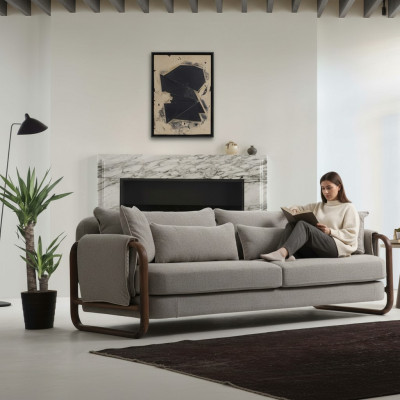 Sofa 4-Sëtzer Viersëtzer Modern Stoff Gro Sofas Design Wunnzëmmer Nei