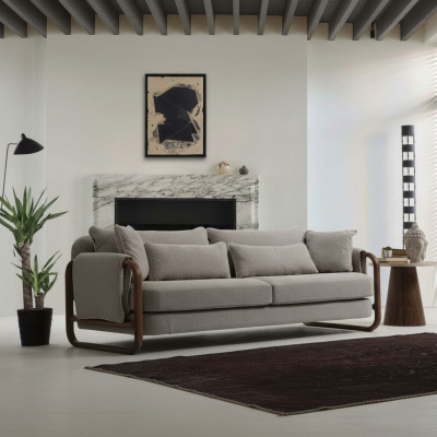 Sofa 4-Sëtzer Viersëtzer Modern Stoff Gro Sofas Design Wunnzëmmer Nei