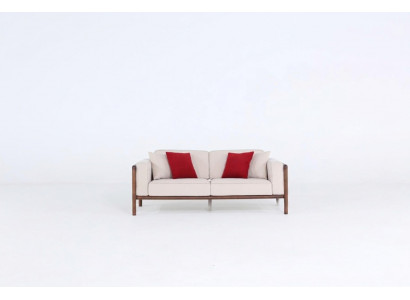 Sofa 2 Sëtz Zweisëtzer Modern Stoff Sofas Design Wunnzëmmer Nei Wäiss