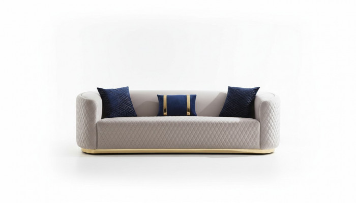 Beige Dréisëtzer Edelstolsmöbel Luxus Couche Sofas Design Wunnzëmmermöbel