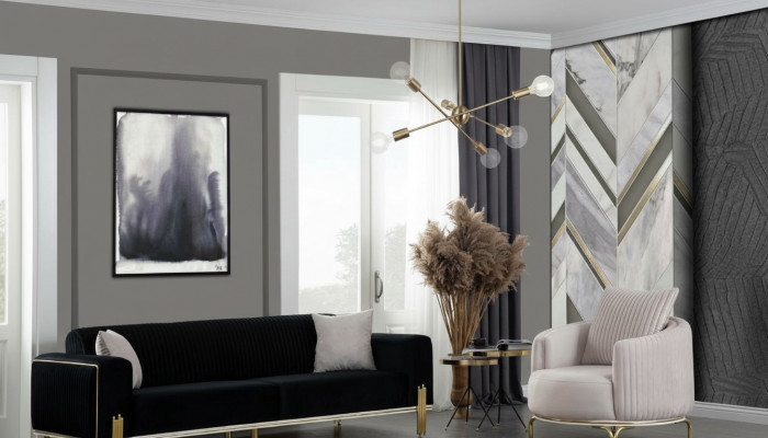 Modern Sofa Garnitur Dräisëtzer Sesselen Polster Set Mat Edelstol 2 Stéck