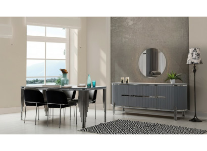Groussen Iesszëmmer Dësch Luxus Iessgruppe Iessdësch Still Sideboard 6 Stéck