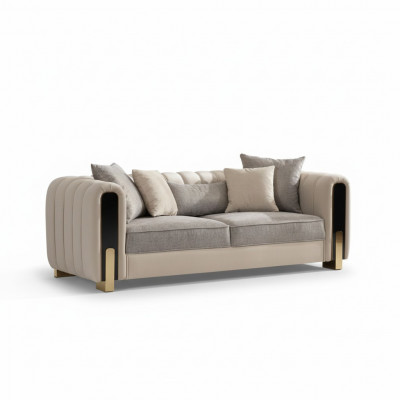 Wäissen Dreesëtzer Luxus Couch Modernen Edelstol Design Wunnzëmmermiwwele