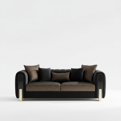 Sofa Dräisëtzer Dräisëtzer Modern Stoff Schwaarz Sofaen Design Wunnzëmmer