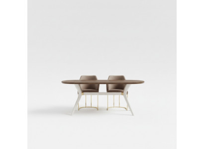 Iessgrupp Esszëmmer Luxus Iesseck Iessdësch Dësch Still Braun Set 5 Stéck