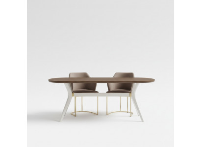 Iessgrupp Iesszëmmer Luxus Iesseck Iessdësch Dësch Still Braun Set 7tlg