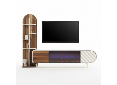 TV Ständer RTV Lowboard Regaler Sideboard Dësch Modern Wäiss Luxus Nei