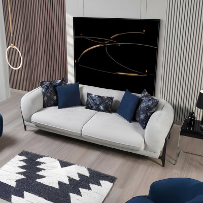 Moderne Dräisëtzer Stoffmiwwelen Wunnzëmmer Couch Designermiwwelen Canapéen