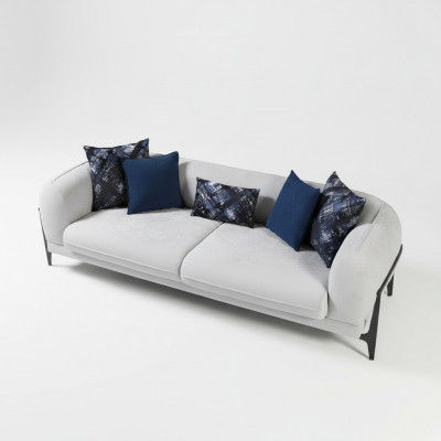 Moderne Dräisëtzer Stoffmiwwelen Wunnzëmmer Couch Designermiwwelen Canapéen
