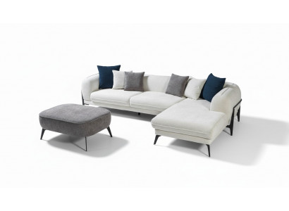 Wäisst Eckcanapé L-Form Couch Wunnzëmmer Couchen Canapéë Modern Canapéë