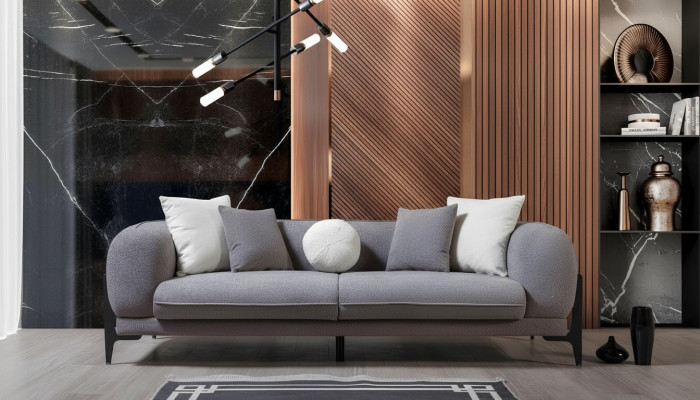 Wunnzëmmermëbelen Luxus Dräisiwwer Canapé Stoftmëbelen Modern Couchen Edelstol