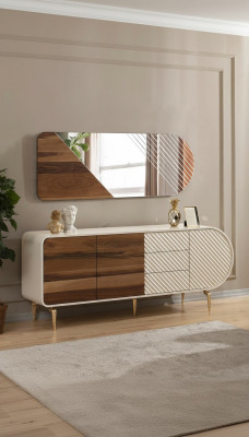 Moderne Sideboard Kommoden Holzschaf Edelstolmiwwel Wäiss Luxus Miwwelen