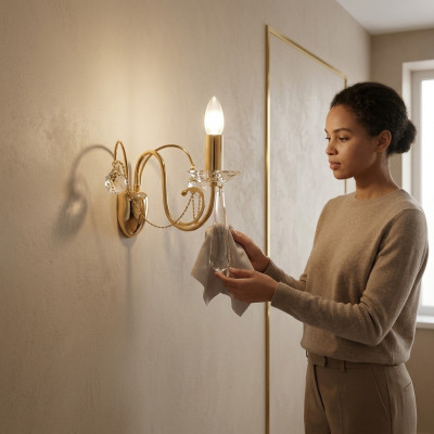 Lüster Luucht Wandluucht Wandlamp Kristallplafonghängler