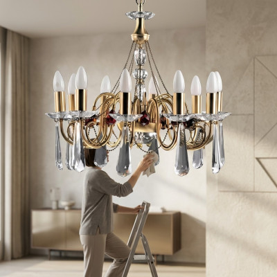 Kristall Luxus Lüster Plafongsliichter Kronleuchter Hängliicht Konscht Eedelt Design