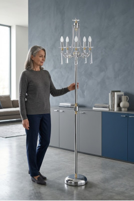 Kristall Standluucht Standlampe Stand Luxus Luuchten Luuchten Lampe Sëlwer