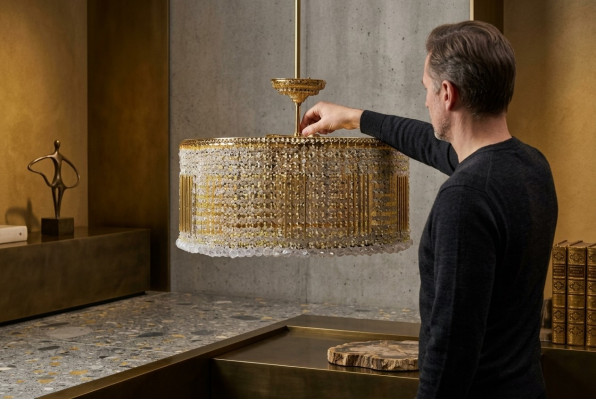 Luxus Luster Krounluchter Plafongsbeliichtung Plafongslicht Lampe Gold Luucht