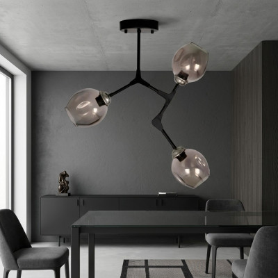 Kronluucht Lüster Plafongslampe Plafongsliicht Lampe Modern Schwaarz