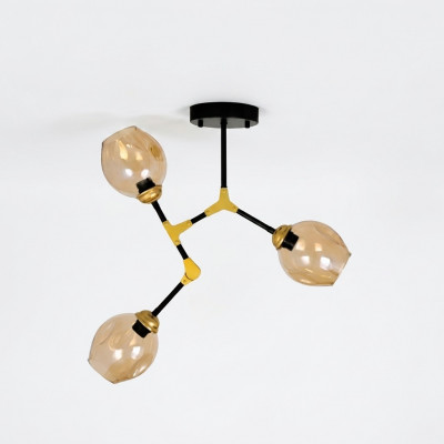 Lüster Kronleuchter Plafongslaampe Plafonglüchter Lampen Gold Modern Glas
