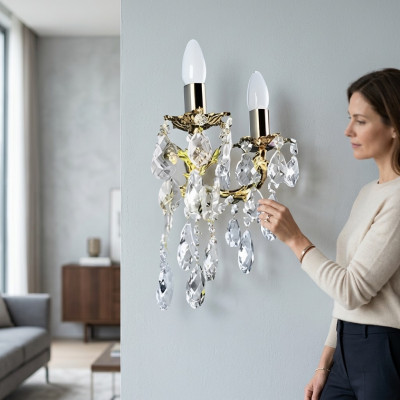 Wandlampe Wandleuchten Wandleuchte Lüster Wandlampen Sëlwer Kristall