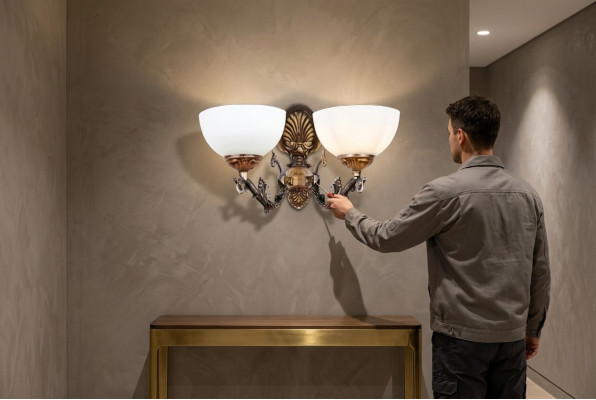 Wandslamp Wandsliichter Wandsliicht Lusterschier Wandslampen Braun Klassesch