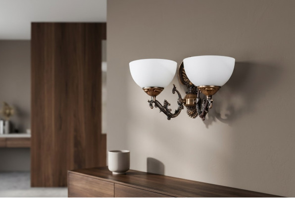 Wandslamp Wandsliichter Wandsliicht Lusterschier Wandslampen Braun Klassesch