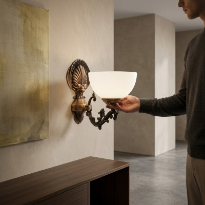 Wandleucht Wandlampe Wandleuchten Lüster Wandlampen Braun Klassesch