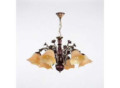 Plafongsdamp Blummen Plafongsliichter Lüster Kroneluuchter Luucht Glas Beige