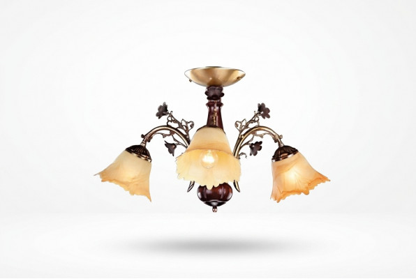 Plafongslamp Blummen Plafongliicht Lüstre Kräigenliichter Lampe Glas Brong.