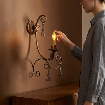 Wandleuchte Lüster Wandlampe Wandleuchten Wandlampen Beige Luxus Nei