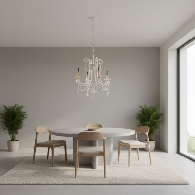 Luxus Plafongsliichter Lüster Krouneliichter Plafongslampe Luuchten Beige Konscht